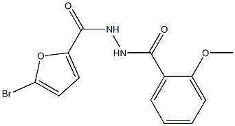 5-bromo-N'-(2-methoxybenzoyl)-2-furohydrazide Struktur