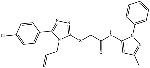 2-{[4-allyl-5-(4-chlorophenyl)-4H-1,2,4-triazol-3-yl]sulfanyl}-N-(3-methyl-1-phenyl-1H-pyrazol-5-yl)acetamide Struktur