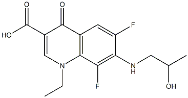 1-ethyl-6,8-difluoro-7-[(2-hydroxypropyl)amino]-4-oxo-1,4-dihydro-3-quinolinecarboxylic acid Struktur