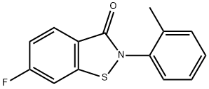 6-Fluoro-2-(2-methylphenyl)-1,2-benzisothiazol-3(2H)-one Struktur