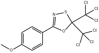 2,2-bis(trichloromethyl)-5-(p-methoxyphenyl)-1,3,4-oxathiazole Struktur