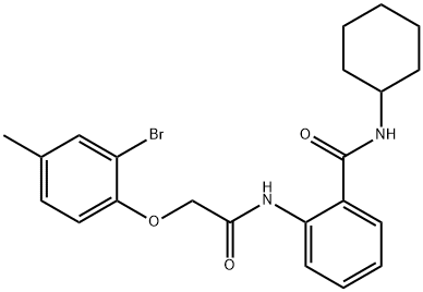 2-{[2-(2-bromo-4-methylphenoxy)acetyl]amino}-N-cyclohexylbenzamide Struktur