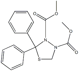 dimethyl 2,2-diphenyl-1,3,4-thiadiazolidine-3,4-dicarboxylate Struktur