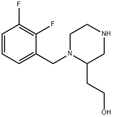 2-[1-(2,3-difluorobenzyl)-2-piperazinyl]-1-ethanol Struktur