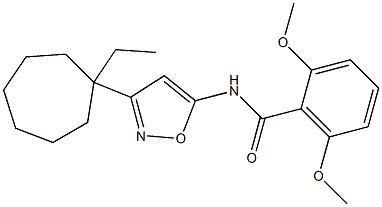 Benzamide,N-[3-(1-ethylcycloheptyl)-5-isoxazolyl]-2,6-dimethoxy- Struktur