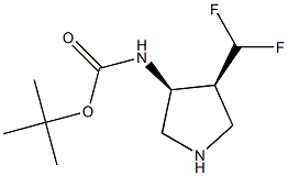 tert-butyl ((3S,4S)-4-(difluoromethyl)pyrrolidin-3-yl)carbamate Struktur