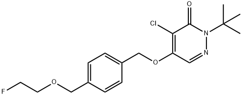 2-tert-butyl-4-chloro-5-({4-[(2-fluoroethoxy)methyl]phenyl}methoxy)-2,3-dihydropyridazin-3-one Struktur