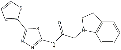 2-(2,3-dihydro-1H-indol-1-yl)-N-[5-(2-thienyl)-1,3,4-thiadiazol-2-yl]acetamide Struktur