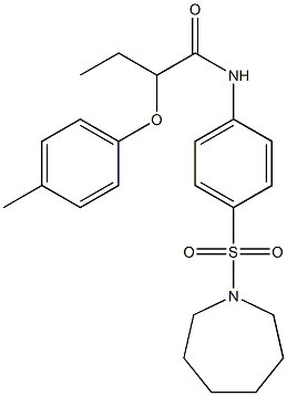 N-[4-(1-azepanylsulfonyl)phenyl]-2-(4-methylphenoxy)butanamide Struktur