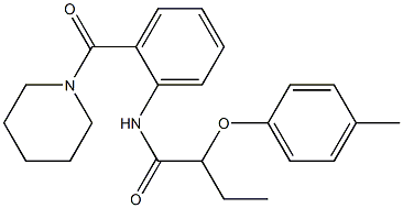 2-(4-methylphenoxy)-N-[2-(1-piperidinylcarbonyl)phenyl]butanamide Struktur