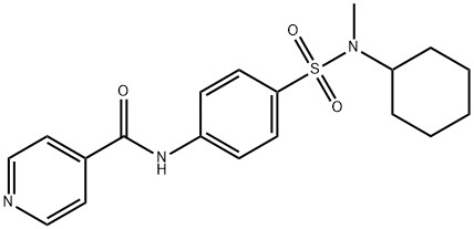 N-(4-{[cyclohexyl(methyl)amino]sulfonyl}phenyl)isonicotinamide Struktur