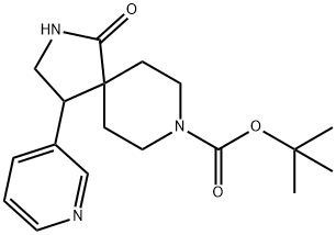 tert-butyl 1-oxo-4-(pyridin-3-yl)-2,8-diazaspiro[4.5]decane-8-carboxylate* Struktur