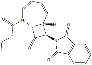 ethyl (7R,8R)-8-(1,3-dioxo-1,3-dihydro-2H-isoindol-2-yl)-9-oxo-1,2-diazabicyclo[5.2.0]nona-3,5-diene-2-carboxylate Struktur