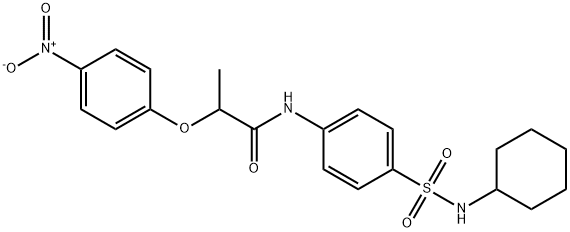 N-{4-[(cyclohexylamino)sulfonyl]phenyl}-2-(4-nitrophenoxy)propanamide Struktur