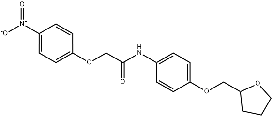 2-(4-nitrophenoxy)-N-[4-(tetrahydro-2-furanylmethoxy)phenyl]acetamide Struktur