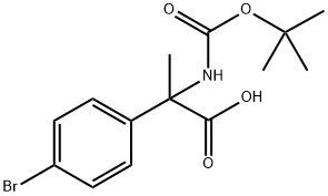 2-(4-bromophenyl)-2-{[(tert-butoxy)carbonyl]amino}propanoic acid Struktur