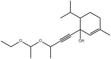 1-(3-(1-ethoxyethoxy)but-1-yn-1-yl)-6-isopropyl-3-methylcyclohex-2-enol Struktur