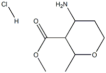 methyl 4-amino-3-methyltetrahydro-2H-pyran-3-carboxylate hydrochloride Struktur