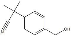 2-(4-(hydroxymethyl)phenyl)-2-methylpropanenitrile Struktur