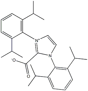 1,3-Bis[2,6-bis(1-methylethyl)phenyl]-2-carboxy-1H-imidazolium Inner Salt Struktur