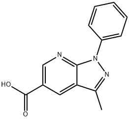 3-methyl-1-phenyl-1H-pyrazolo[3,4-b]pyridine-5-carboxylic acid Struktur