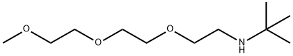 N-[2-[2-(2-methoxyethoxy)ethoxy]ethyl]-2-methyl-propan-2-amine Struktur