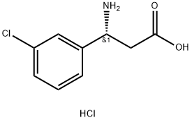 (R)-3-AMINO-3-(3-CHLORO-PHENYL)-PROPIONIC ACID HYDROCHLORIDE Struktur