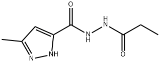 3-methyl-N'-propionyl-1H-pyrazole-5-carbohydrazide Struktur