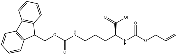 L-Ornithine, N5-[(9H-fluoren-9-ylmethoxy)carbonyl]-N2-[(2-propen-1-yloxy)carbonyl]- Struktur