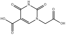 5-Carboxy-3,4-dihydro-2,4-dioxo-1(2H)-pyrimidine acetic acid Struktur