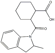 2-[(2-methyl-2,3-dihydro-1H-indol-1-yl)carbonyl]cyclohexane-1-carboxylic acid Struktur