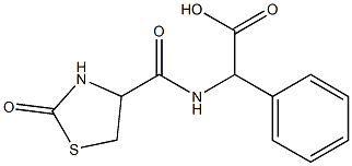 2-[(2-oxo-1,3-thiazolidin-4-yl)formamido]-2-phenylacetic acid Struktur