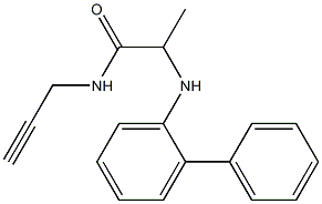 2-[(2-phenylphenyl)amino]-N-(prop-2-yn-1-yl)propanamide Struktur