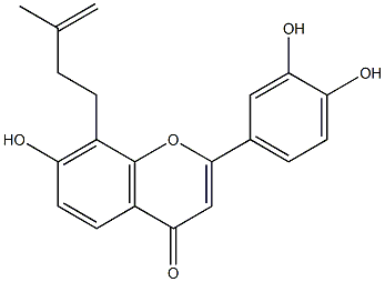 8-isopentenyl-7,3',4'-trihydroxyflavone Struktur