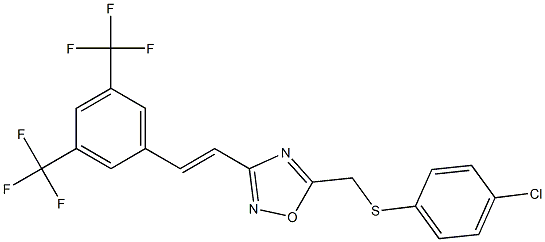 5-{[(4-chlorophenyl)thio]methyl}-3-[3,5-di(trifluoromethyl)styryl]-1,2,4-oxadiazole Struktur