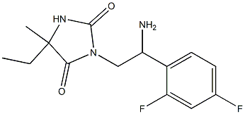 3-[2-amino-2-(2,4-difluorophenyl)ethyl]-5-ethyl-5-methylimidazolidine-2,4-dione Struktur