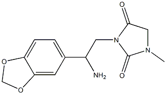 3-[2-amino-2-(2H-1,3-benzodioxol-5-yl)ethyl]-1-methylimidazolidine-2,4-dione Struktur