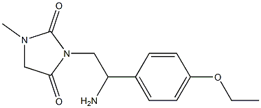 3-[2-amino-2-(4-ethoxyphenyl)ethyl]-1-methylimidazolidine-2,4-dione Struktur