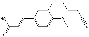 3-[3-(3-cyanopropoxy)-4-methoxyphenyl]prop-2-enoic acid Struktur