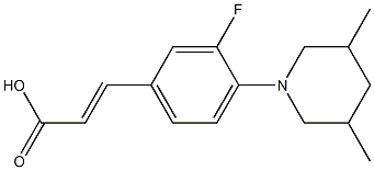 3-[4-(3,5-dimethylpiperidin-1-yl)-3-fluorophenyl]prop-2-enoic acid Struktur