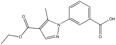 3-[4-(ethoxycarbonyl)-5-methyl-1H-pyrazol-1-yl]benzoic acid Struktur