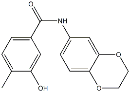 N-(2,3-dihydro-1,4-benzodioxin-6-yl)-3-hydroxy-4-methylbenzamide Struktur