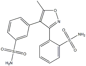 2-(5-methyl-4-(3-sulfamoylphenyl)isoxazol-3-yl)benzenesulfonamide Struktur