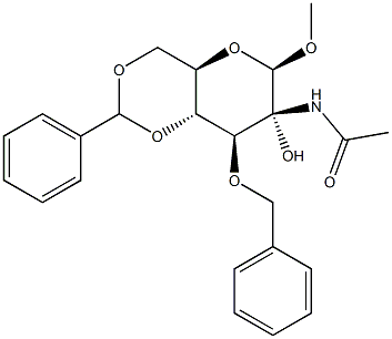 Methyl 2-acetamido-3-O-benzyl-4,6-O-benzylidene-b-D-glucopyranoside Struktur