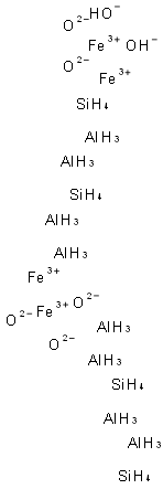 Dialuminum iron silicon pentoxide dihydroxide Struktur