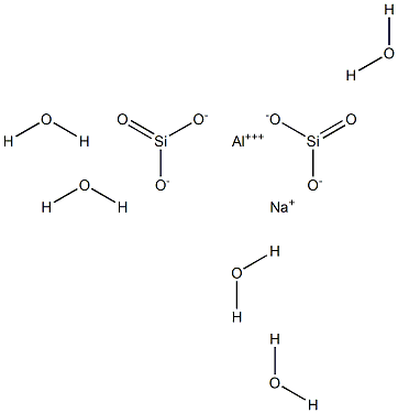 Sodium aluminum silicate pentahydrate Struktur