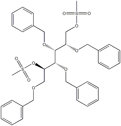 2,3,4,6-Tetra-O-benzyl-1,5-di-O-mesyl-D-glucitol Struktur