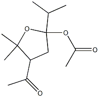 Acetic acid, 4-acetyl-2-isopropyl-5,5-dimethyltetrahydrofuran-2-yl est er Struktur