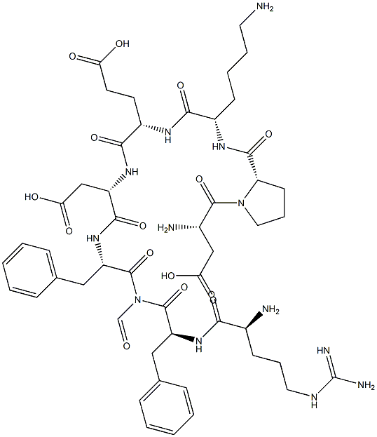 aspartyl-prolyl-lysyl-glutamyl-aspartyl-phenylalanyl-methyonyl-arginyl-phenylalanylamide Struktur