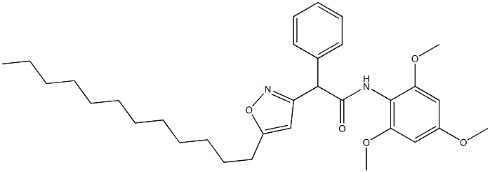 2-(5-dodecylisoxazol-3-yl)-2-phenyl-N-(2,4,6-trimethoxyphenyl)acetamide Struktur